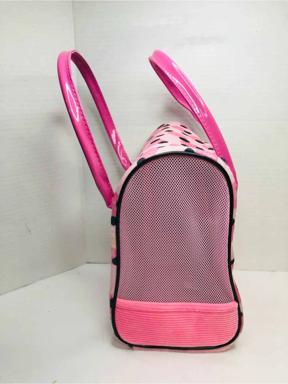 Emilio Pucci Pink Polka Dot Pet Carrier with Glossy Handles
